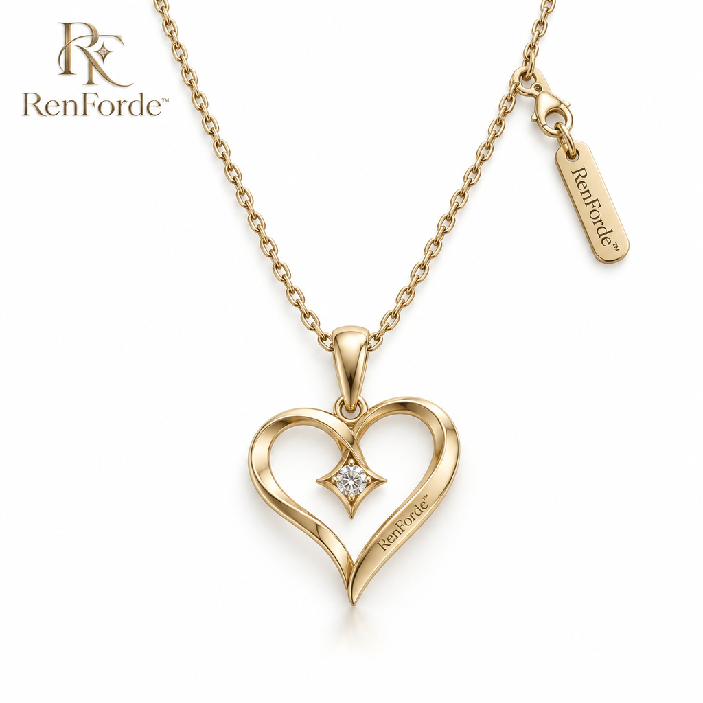 RenForde™ Everheart Pendant Necklace – Minimalist Heart Jewelry for Everyday Wear, Gifting & Special Moments
