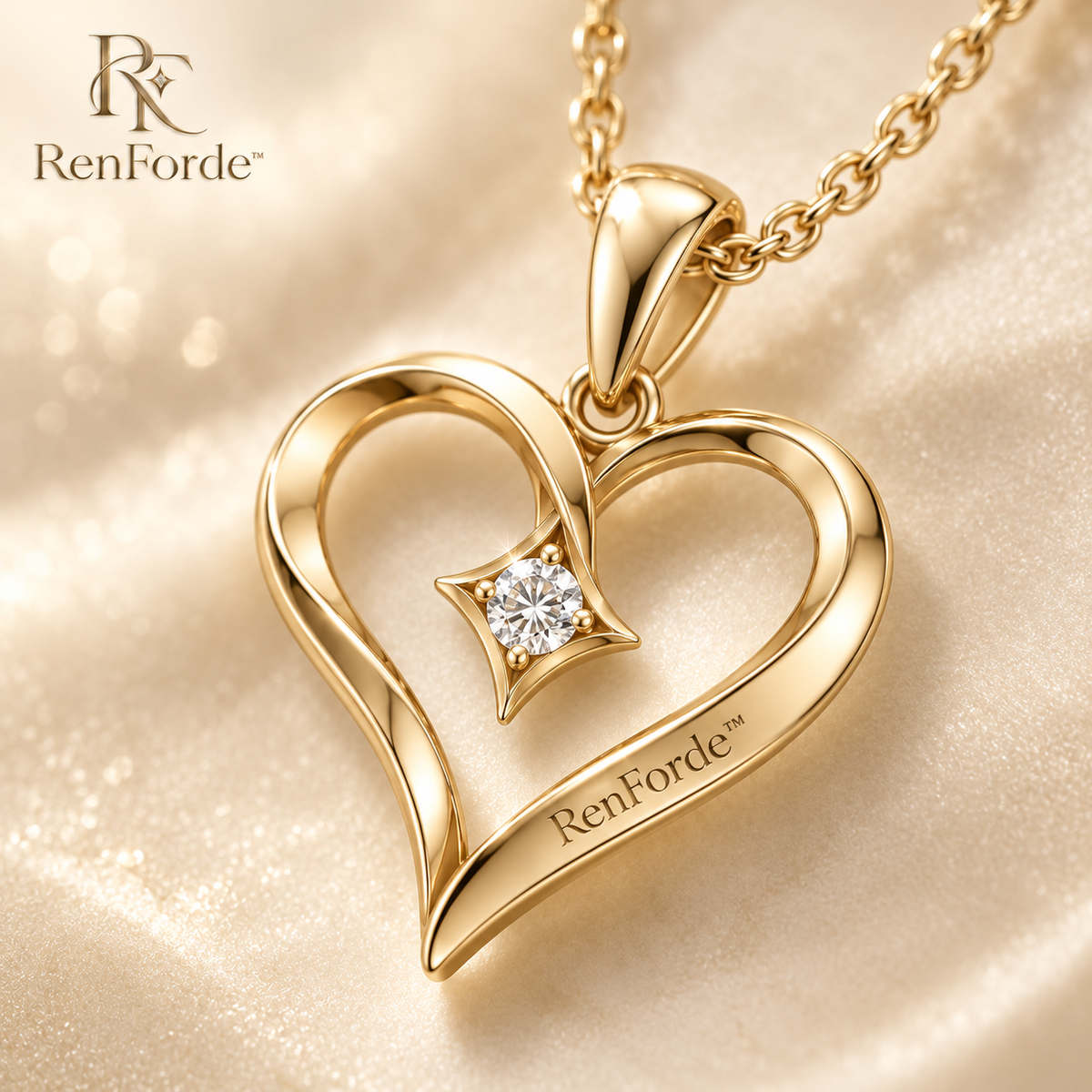 RenForde™ Everheart Pendant Necklace – Minimalist Heart Jewelry for Everyday Wear, Gifting & Special Moments