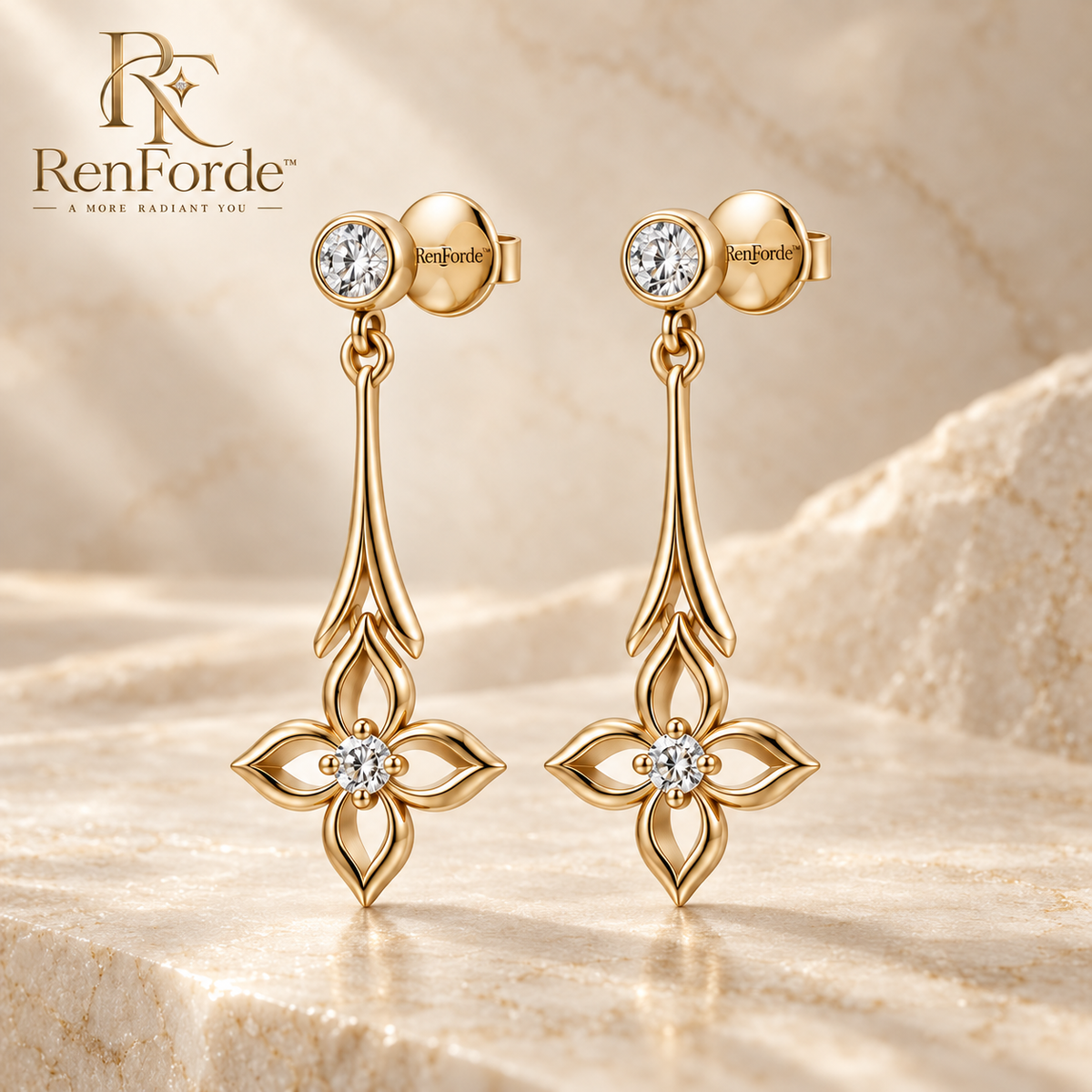 RenForde™ Cascade Drop Earrings – Elegant Lightweight Dangle Earrings for Everyday Wear, Evening Styling & Gifting