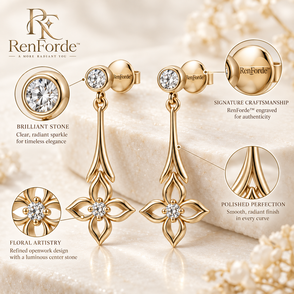 RenForde™ Cascade Drop Earrings – Elegant Lightweight Dangle Earrings for Everyday Wear, Evening Styling & Gifting