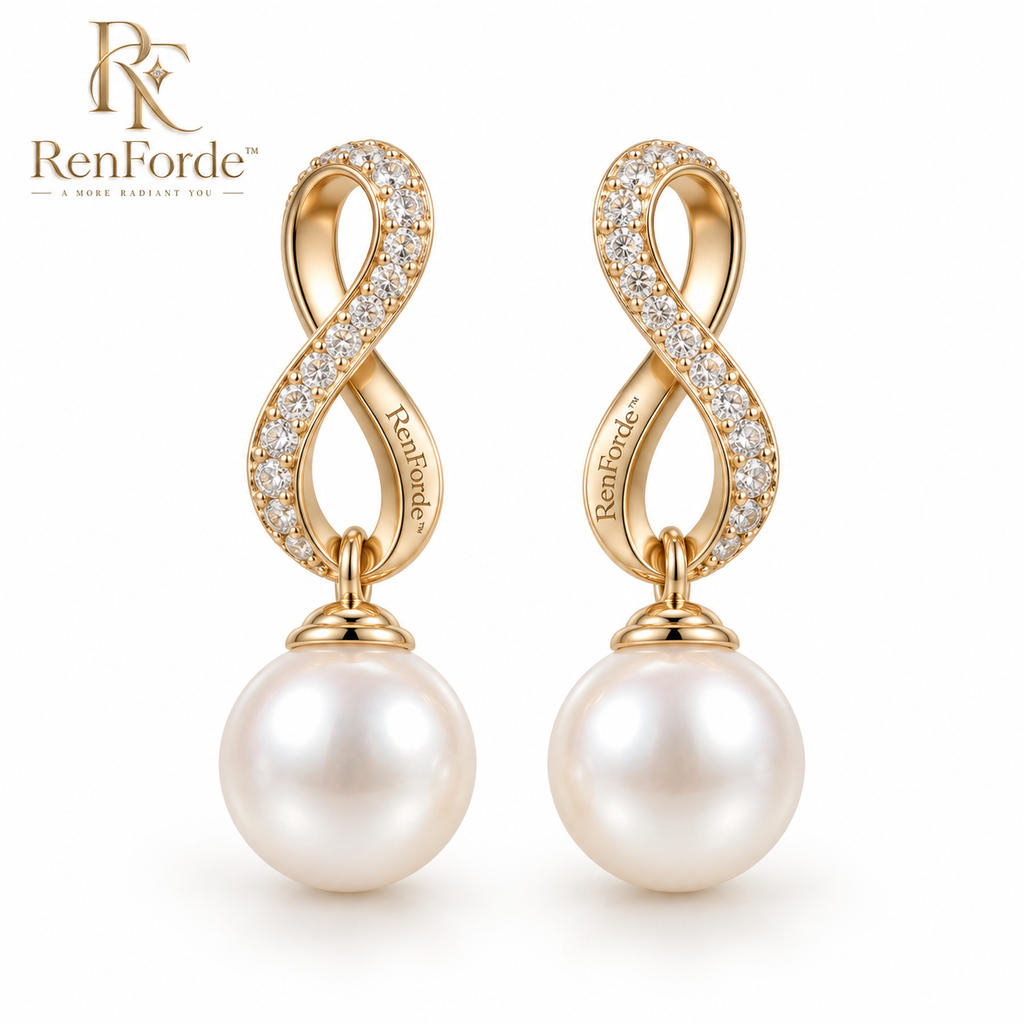 RenForde™ Luminous Pearl Drop Earrings – Elegant Classic Earrings for Everyday Wear, Weddings & Special Occasions