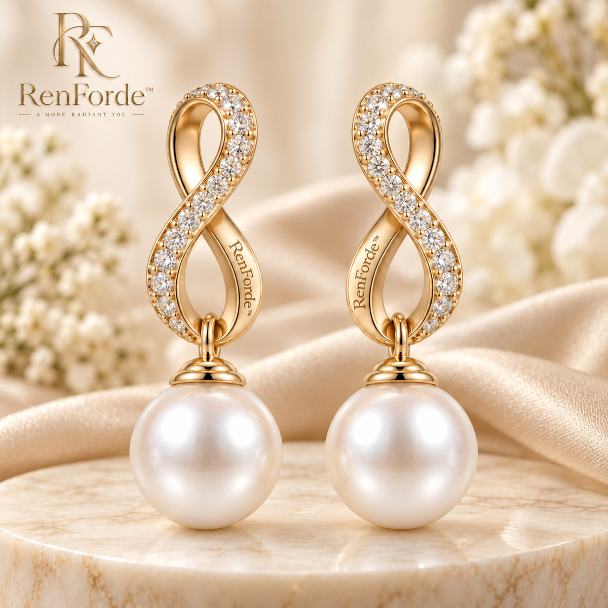 RenForde™ Luminous Pearl Drop Earrings – Elegant Classic Earrings for Everyday Wear, Weddings & Special Occasions