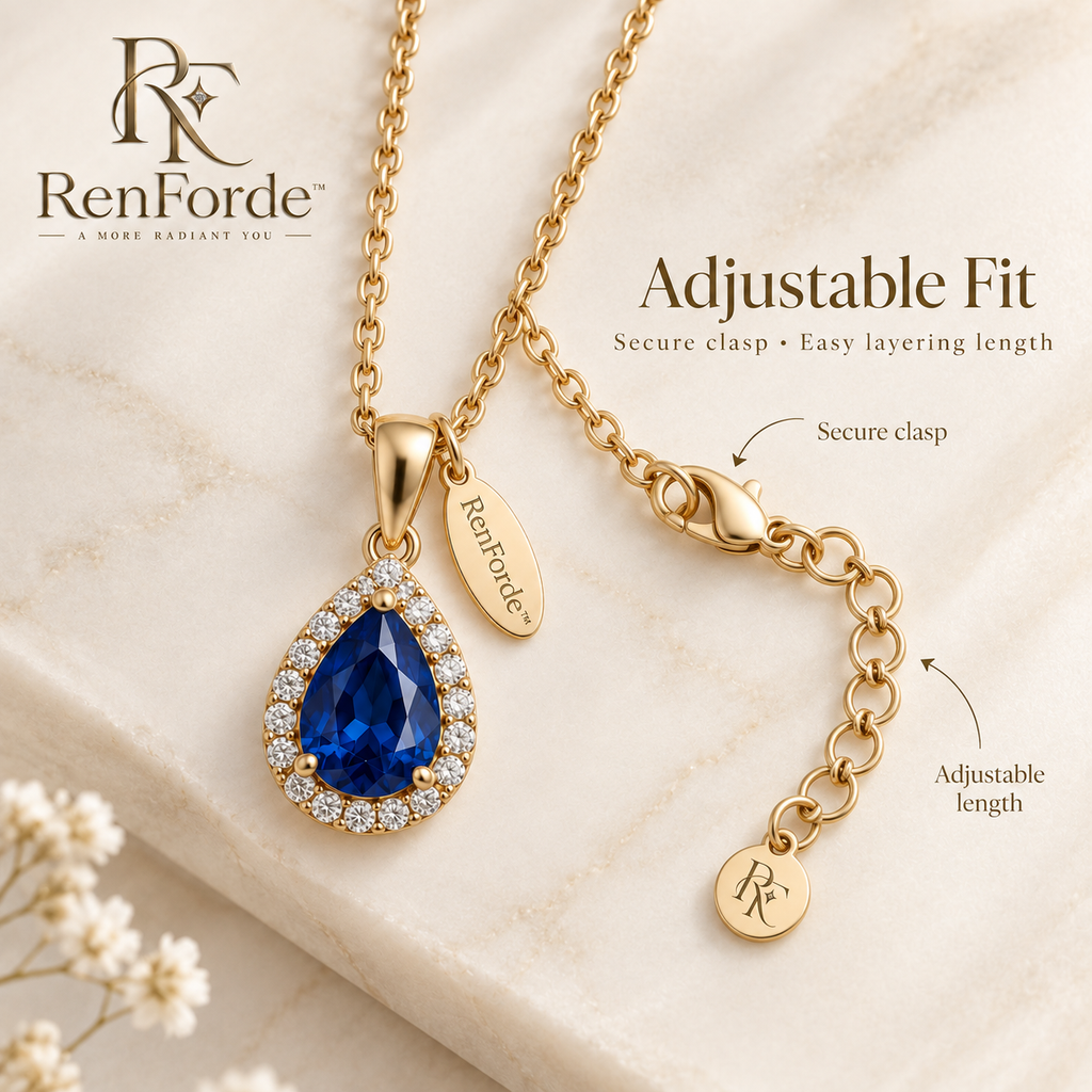 RenForde™ Birthstone Pendant Necklace – Personalized Month-Color Jewelry for Birthdays, Family Keepsakes & Meaningful Gifting