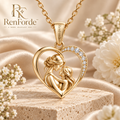 RenForde™ Always Connected Mother & Daughter Necklace – Interlocking Heart Pendant for Family Love, Birthdays & Meaningful Gifting