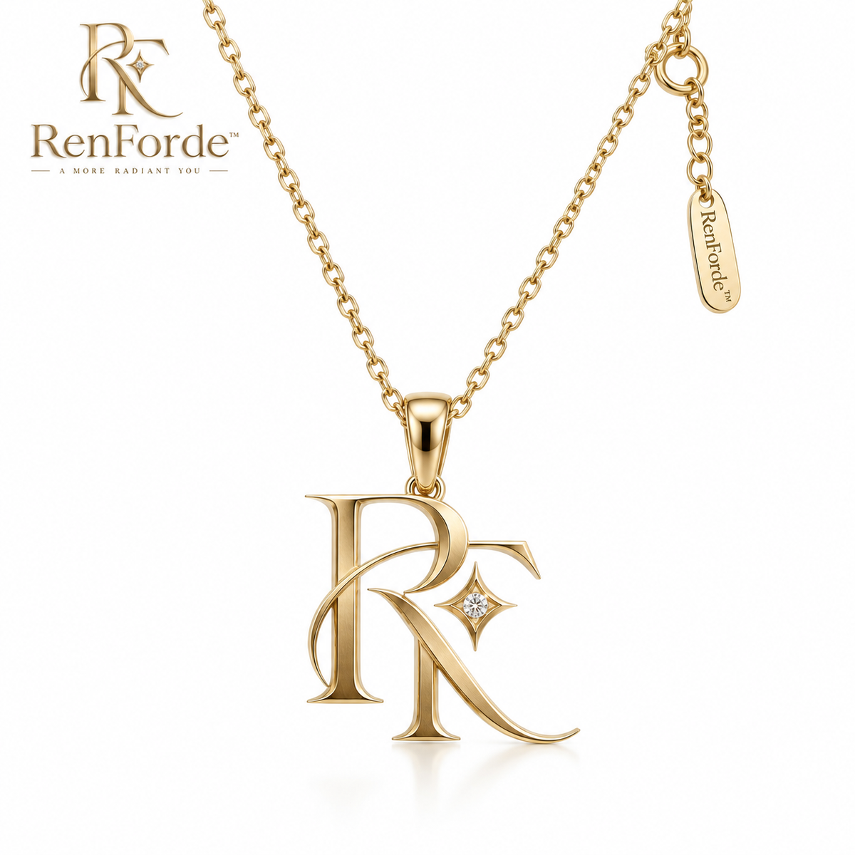 RenForde™ Initial Letter Pendant Necklace – Personalized Alphabet Jewelry for Everyday Wear & Meaningful Gifting