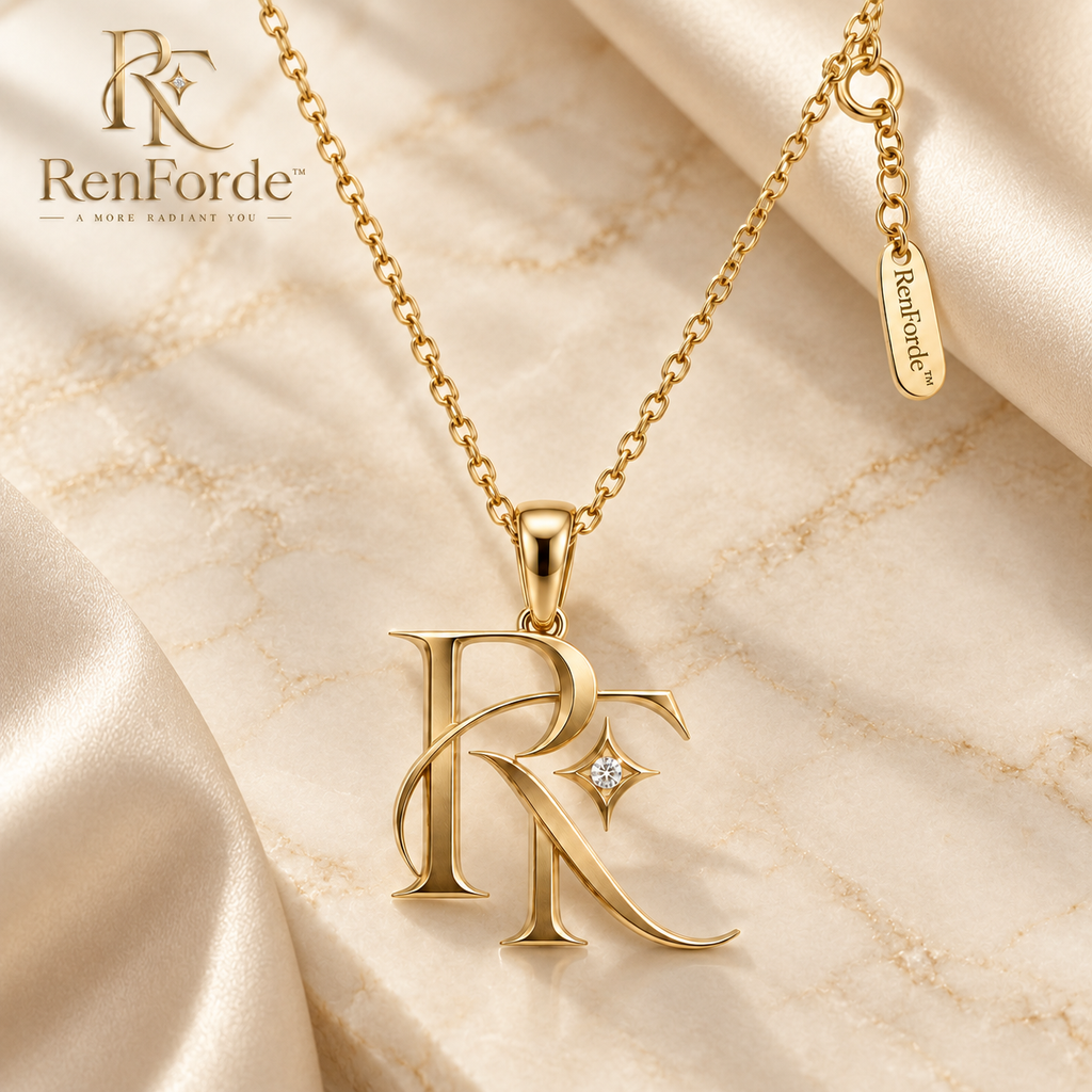 RenForde™ Initial Letter Pendant Necklace – Personalized Alphabet Jewelry for Everyday Wear & Meaningful Gifting