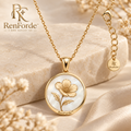 RenForde™ Birth Flower Pendant Necklace – Meaningful Botanical Jewelry Inspired by Your Birth Month