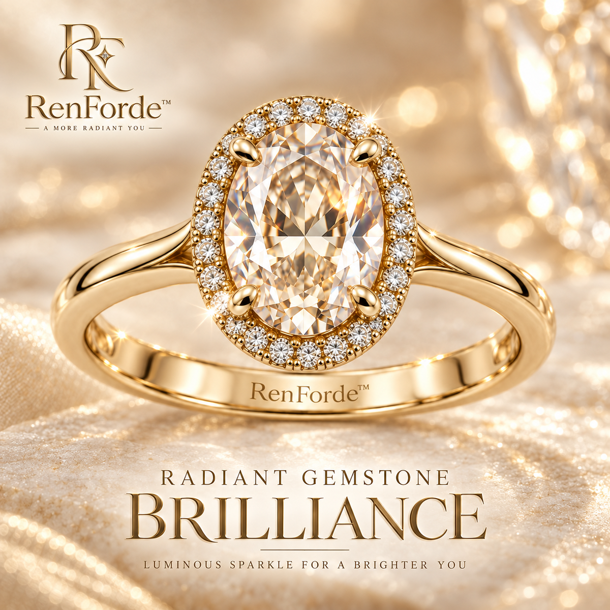 RenForde™ Radiant Gemstone Ring – Elegant Faceted Statement Ring for Everyday Wear, Gifting & Special Occasions