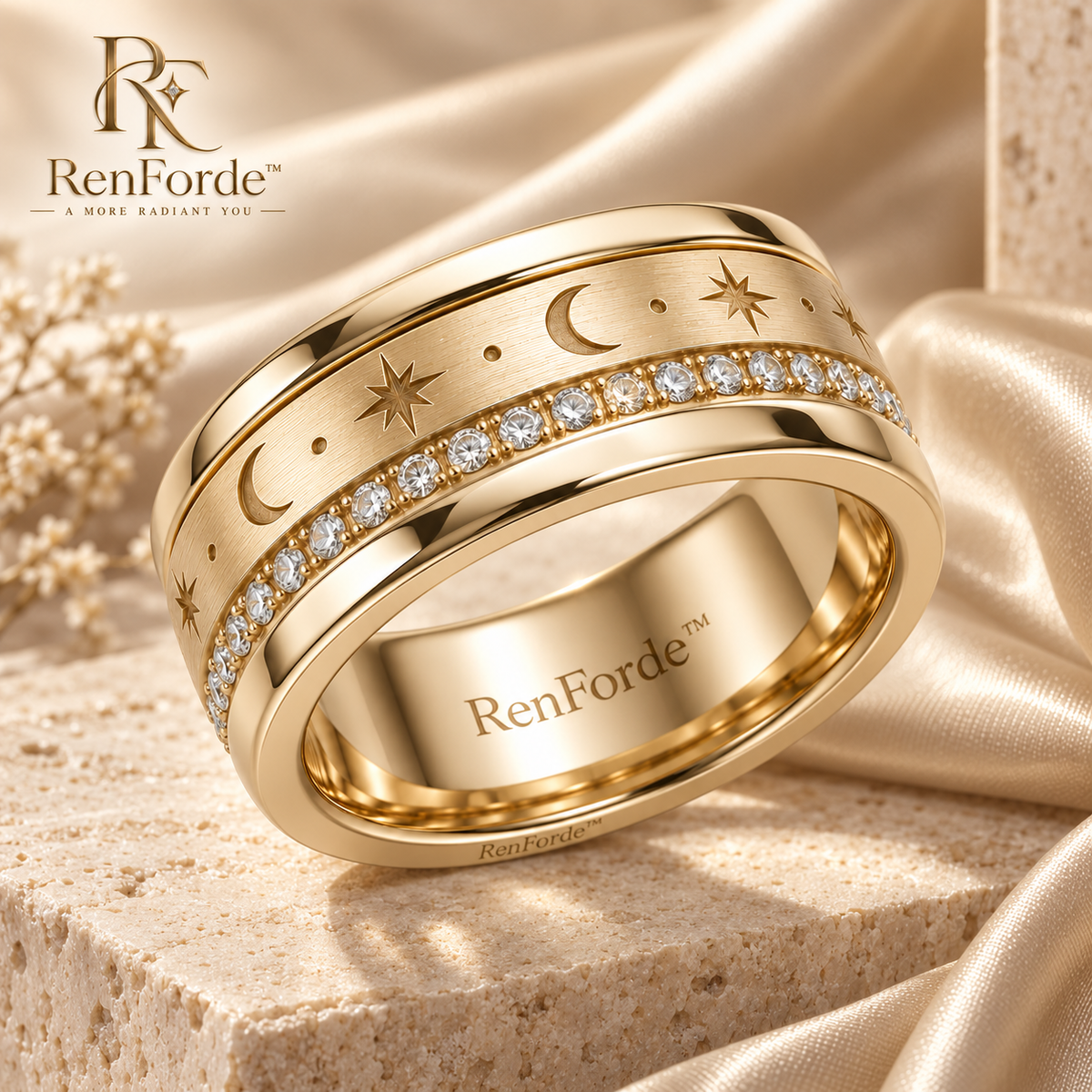 RenForde™ Motion Spin Ring – Rotating Band Jewelry for Everyday Wear, Styling & Meaningful Gifting