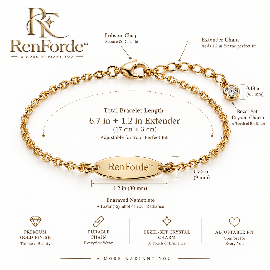 RenForde™ Modern Link Chain Bracelet – Polished Adjustable Bracelet for Everyday Wear, Layering & Gifting