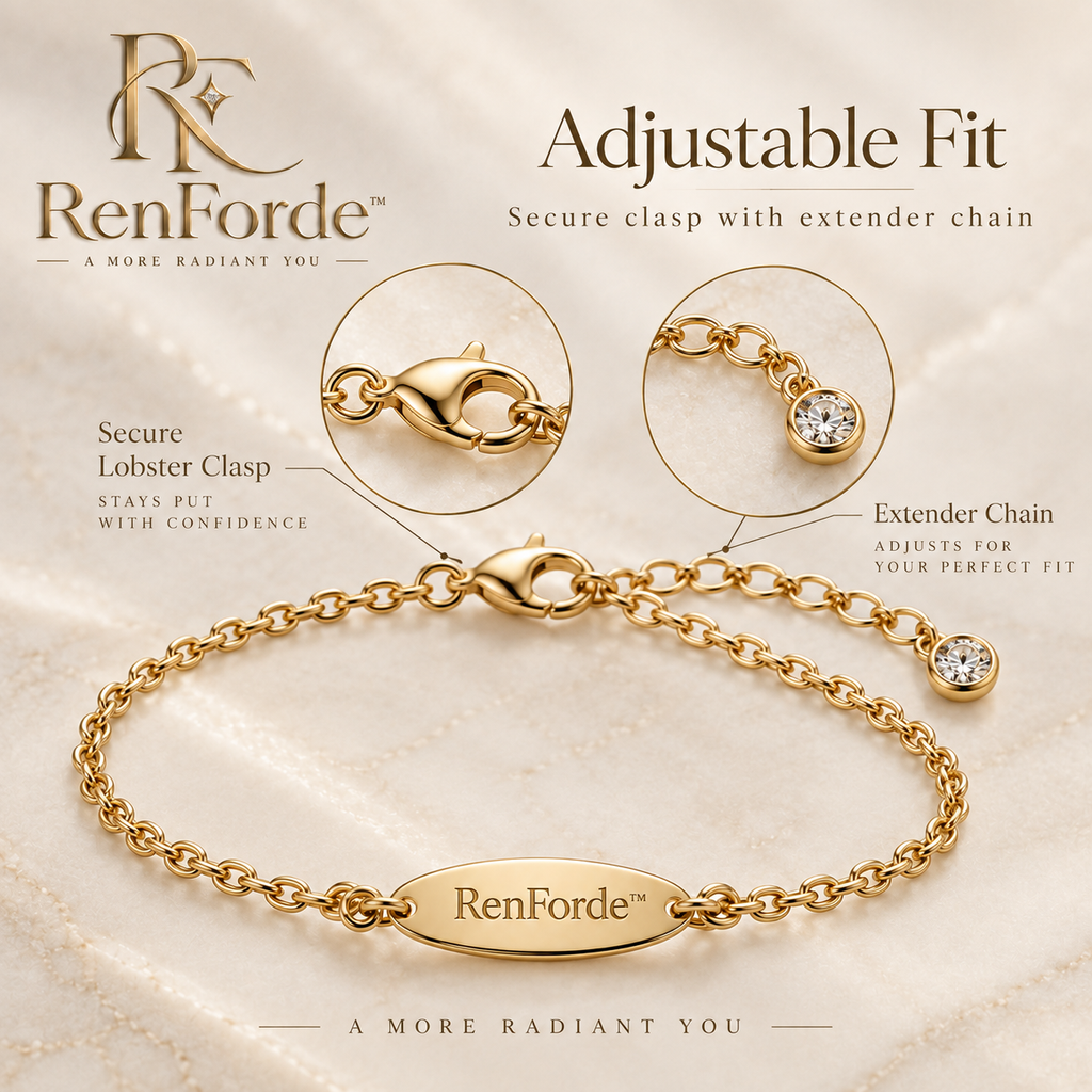 RenForde™ Modern Link Chain Bracelet – Polished Adjustable Bracelet for Everyday Wear, Layering & Gifting