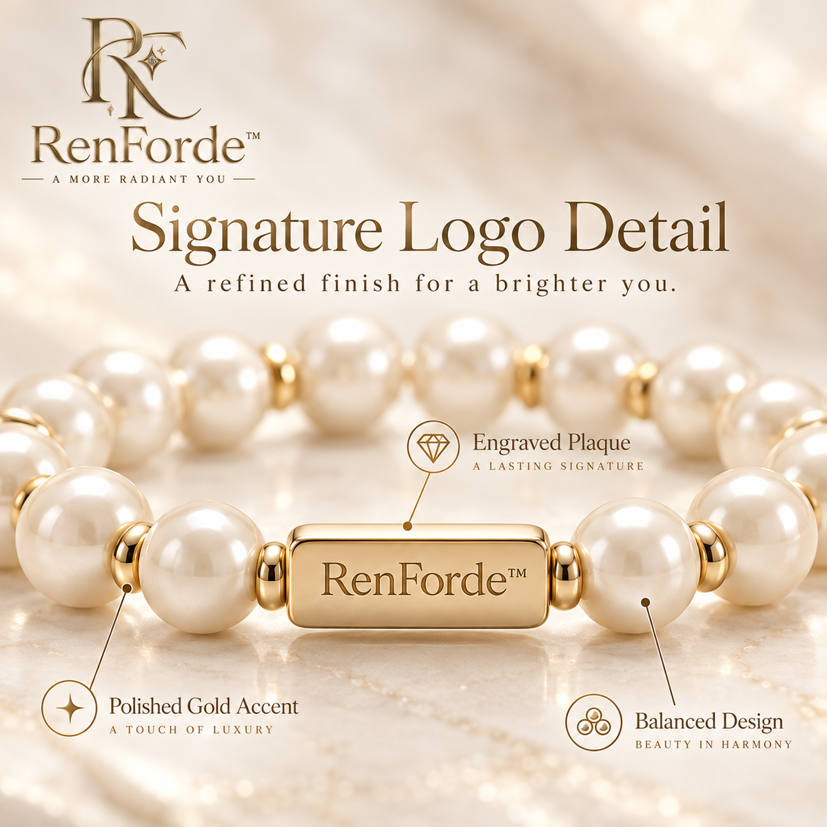 RenForde™ Signature Beaded Bracelet – Elegant Multi-Bead Stretch Bracelet for Everyday Wear, Layering & Meaningful Gifting