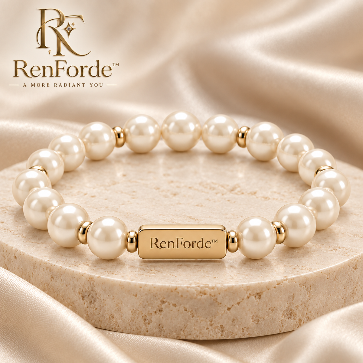 RenForde™ Signature Beaded Bracelet – Elegant Multi-Bead Stretch Bracelet for Everyday Wear, Layering & Meaningful Gifting